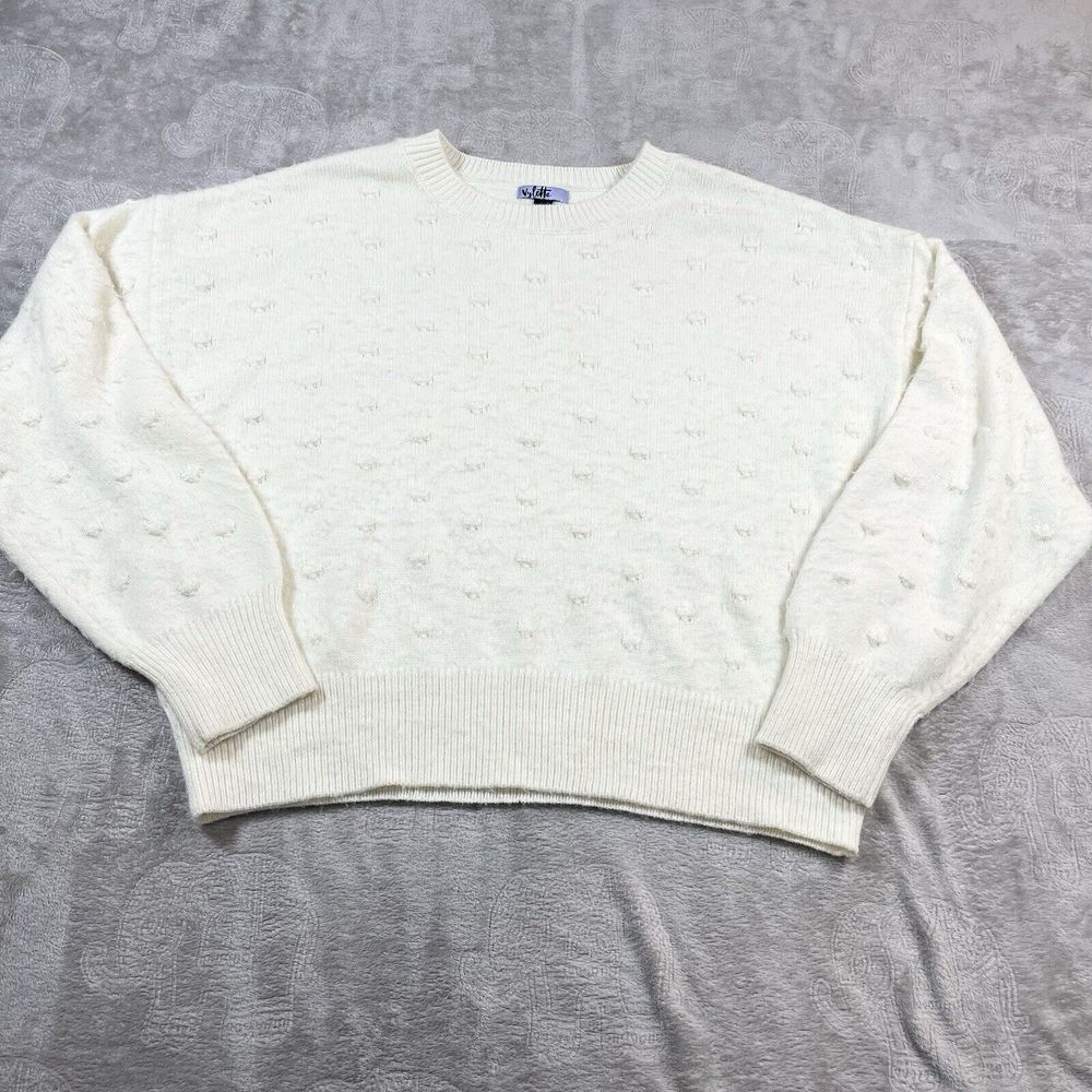 Vylette Sweater Womens XXL Off White Cream Bauble Stitch Textured‎ Polka Dot